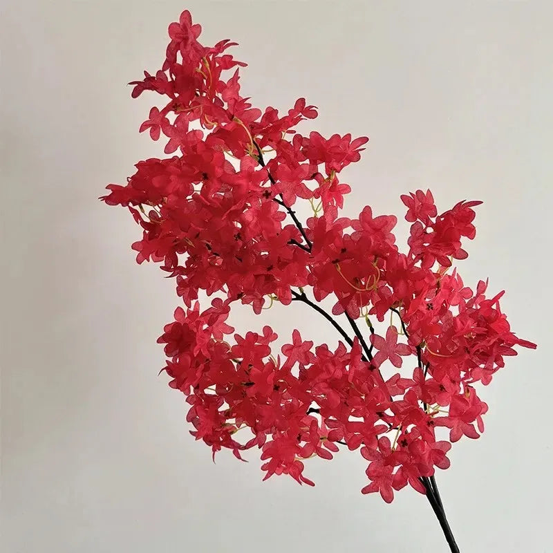 2/3Pack Large Artificial Cherry Blossom Plants | 95cm Realistic Red Flowers with Long Stems, Suitable for Indoor/Outdoor Decor