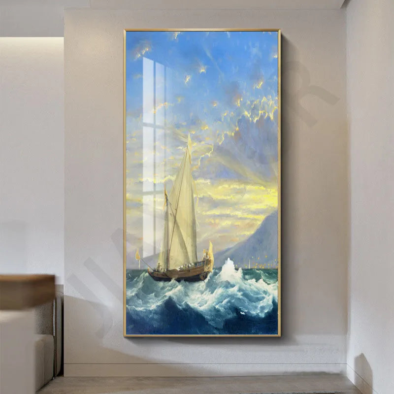 2024 New Living Room Decoration Painting, Dining Room Bedhead Hanging Mural Painting With Lights And Luxurious Lighting