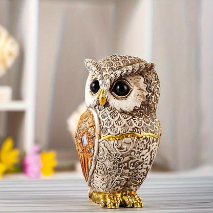Owl Statue Compact Shelf Decor Bookshelf Table Desk Office Modern Cute Versatile Sculpture Gift for Owl Lovers Decoration