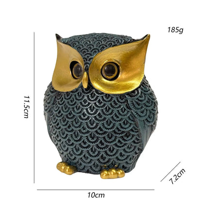 Owl Statue Compact Shelf Decor Bookshelf Table Desk Office Modern Cute Versatile Sculpture Gift for Owl Lovers Decoration