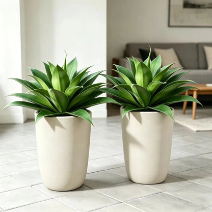 2 Pack 25in Artificial Agave Plants, UV Resistant Fake Succulent Large Faux Agave for Outdoor Indoor Porch Garden Home Decor