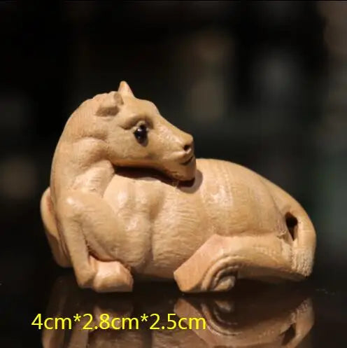 Chinese Peach Wood Carving Pendant Twelve Zodiac Animals OX Rabbit Diy KeyChain Exquisite Pendant 3D Carved Sheep Dragon Tiger