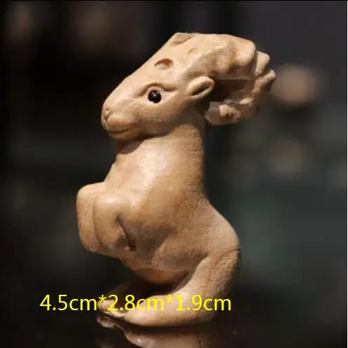 Chinese Peach Wood Carving Pendant Twelve Zodiac Animals OX Rabbit Diy KeyChain Exquisite Pendant 3D Carved Sheep Dragon Tiger