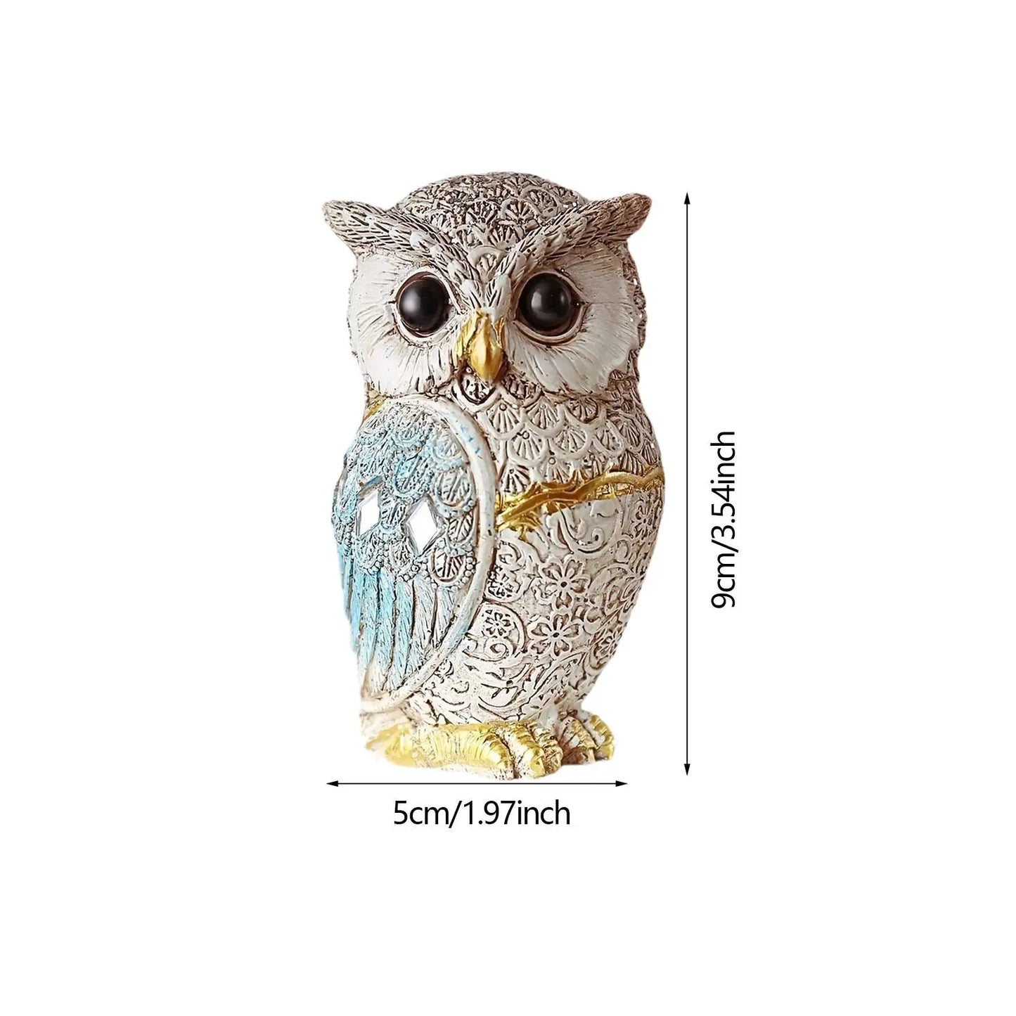 Owl Statue Compact Shelf Decor Bookshelf Table Desk Office Modern Cute Versatile Sculpture Gift for Owl Lovers Decoration