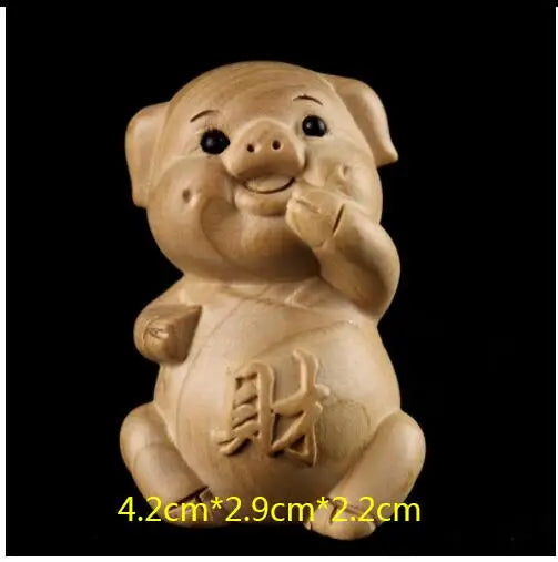 Chinese Peach Wood Carving Pendant Twelve Zodiac Animals OX Rabbit Diy KeyChain Exquisite Pendant 3D Carved Sheep Dragon Tiger