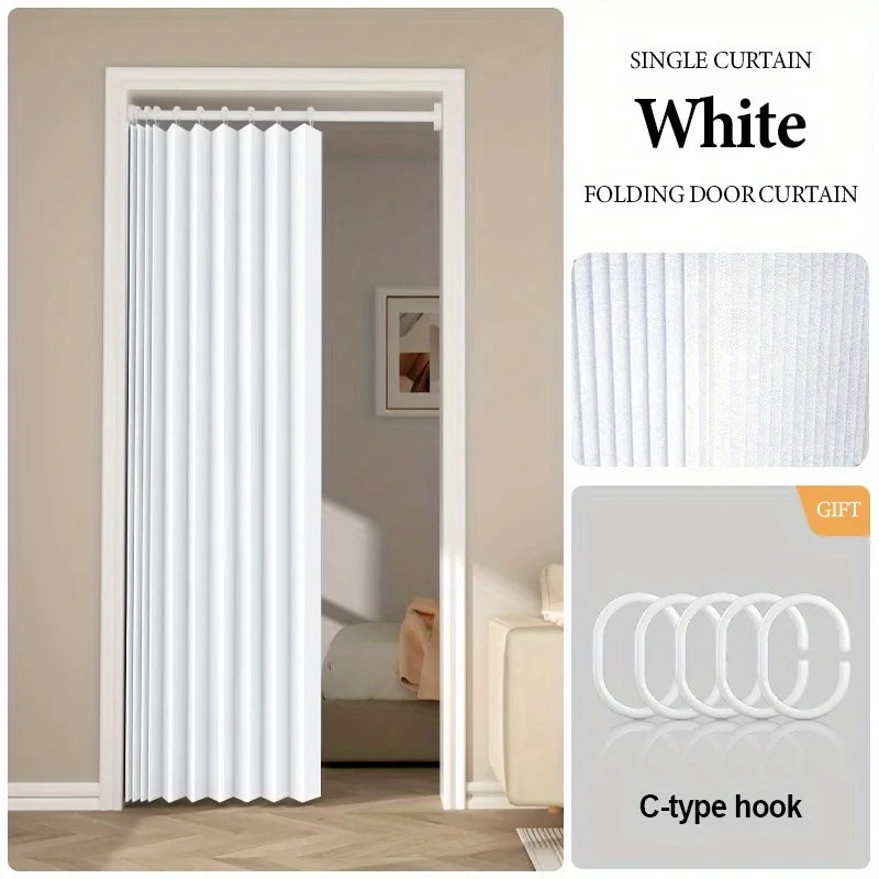 Room Divider Curtain for Bedroom Living Room Doorway, Folding Partition Privacy Panel with Soft Drape and Modern Decor