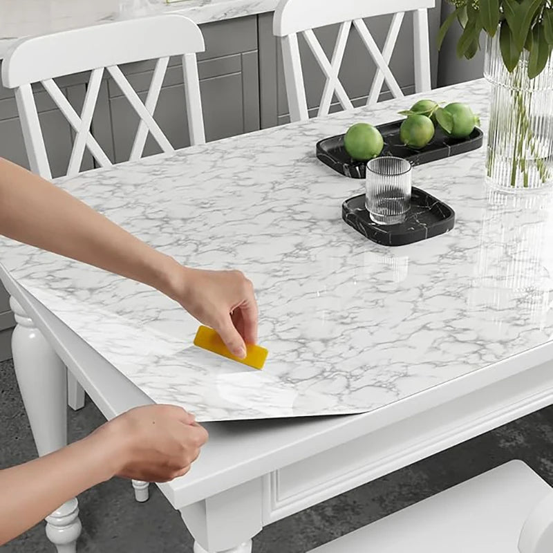 Kitchen Countertop Marble Wallpaper PVC Self-Adhesive Renovation Wall Stickers Kitchen Cabinet Wall Peel and Stick Stickers