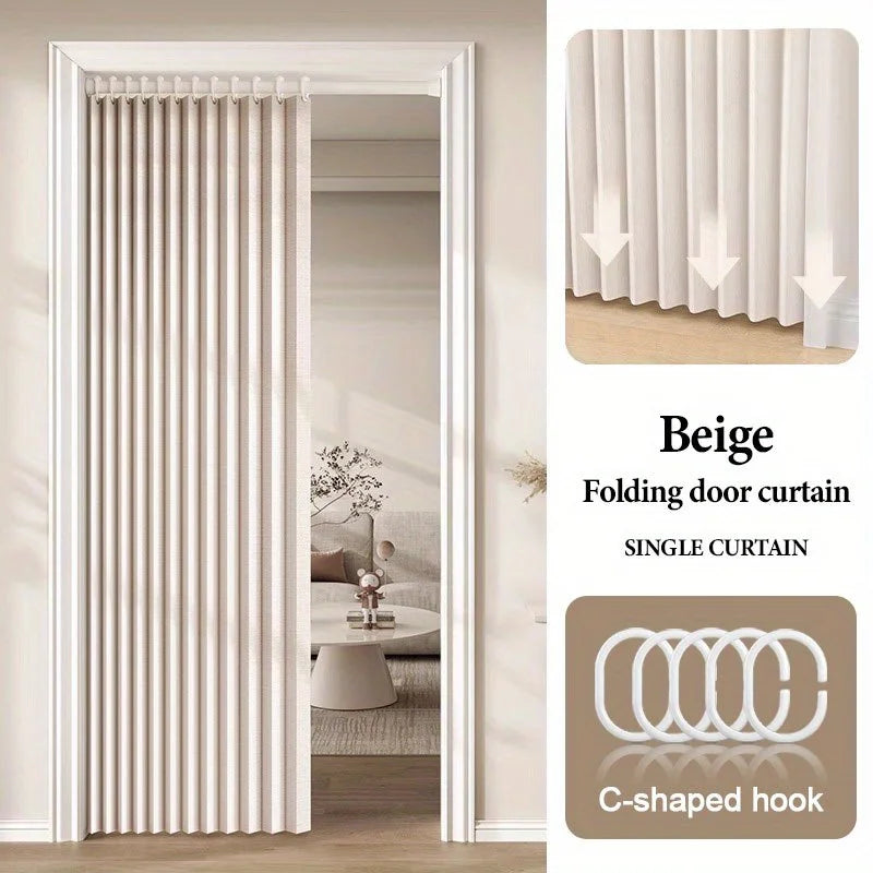 Room Divider Curtain for Bedroom Living Room Doorway, Folding Partition Privacy Panel with Soft Drape and Modern Decor
