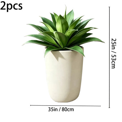 2 Pack 25in Artificial Agave Plants, UV Resistant Fake Succulent Large Faux Agave for Outdoor Indoor Porch Garden Home Decor