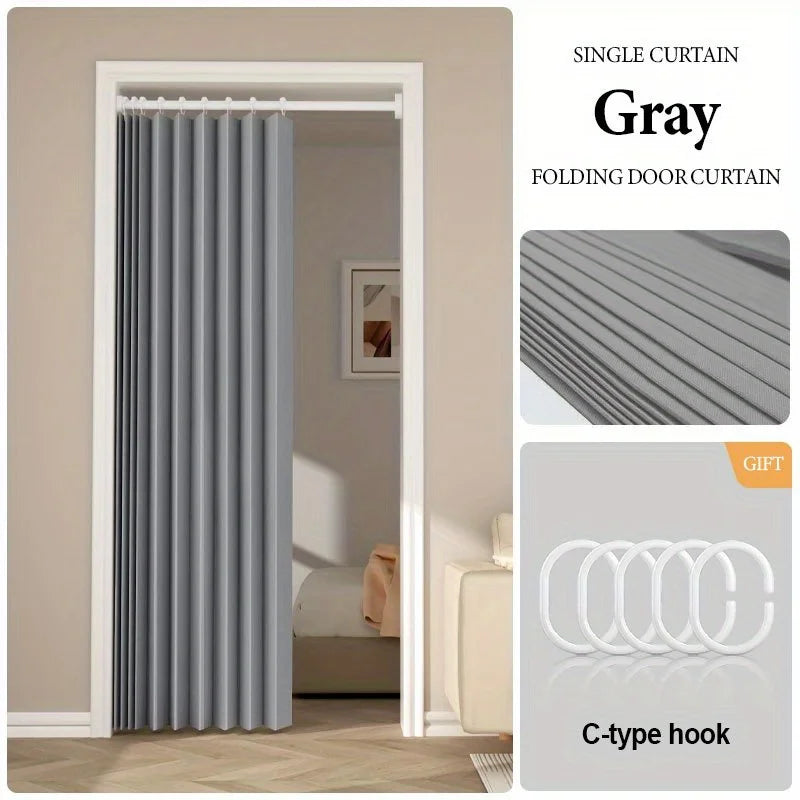 Room Divider Curtain for Bedroom Living Room Doorway, Folding Partition Privacy Panel with Soft Drape and Modern Decor