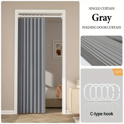 Room Divider Curtain for Bedroom Living Room Doorway, Folding Partition Privacy Panel with Soft Drape and Modern Decor