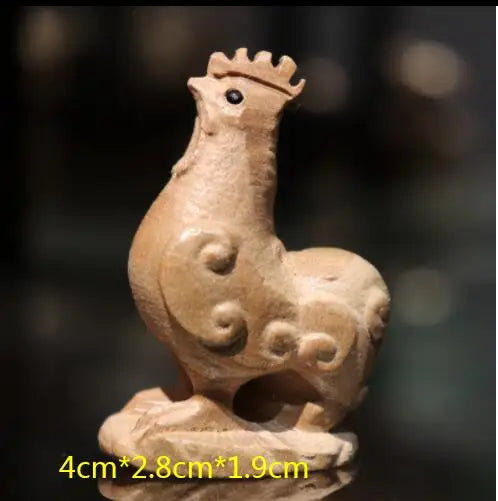 Chinese Peach Wood Carving Pendant Twelve Zodiac Animals OX Rabbit Diy KeyChain Exquisite Pendant 3D Carved Sheep Dragon Tiger