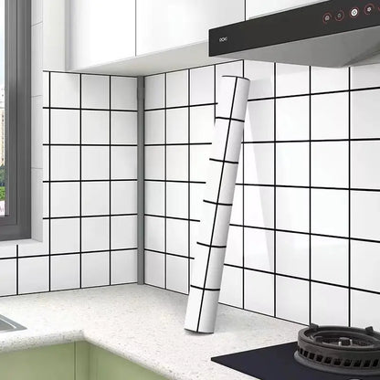 Grid Geometry Wallpaper Sticker 40cm Room Decoration Waterproof and Oil Resistant Decorative Walls Paper PVC Anti Fouling Home