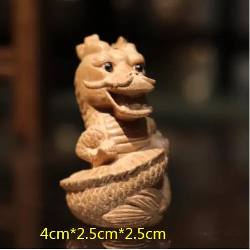 Chinese Peach Wood Carving Pendant Twelve Zodiac Animals OX Rabbit Diy KeyChain Exquisite Pendant 3D Carved Sheep Dragon Tiger