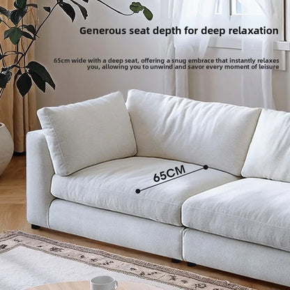 Gongyu GY-SF013 Nordic Cream Washable Removable Sponge Filled Sectional Sofa Modern Simple White 2 3 Seater Villa Living Room