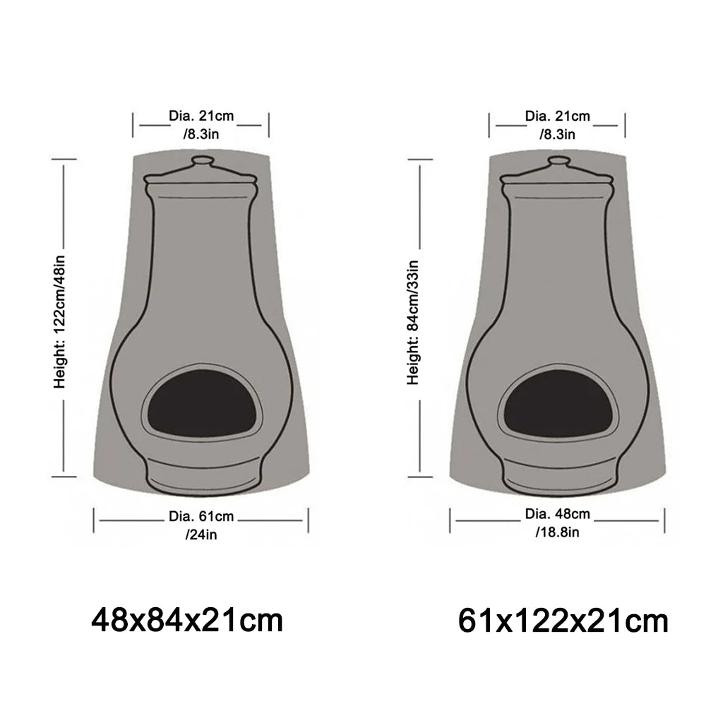 Waterproof Dust Furnace Covers Patio Chiminea Cover Water Resistant Garden Outdoor Heater Cover Outdoor Fire Pit Rain Protector