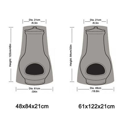 Waterproof Dust Furnace Covers Patio Chiminea Cover Water Resistant Garden Outdoor Heater Cover Outdoor Fire Pit Rain Protector
