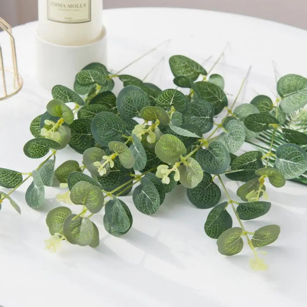 Artificial Eucalyptus Leave Indoor Home Furnishing Room Fake Plant Vase Decorations Outdoor Valentine'sWedding Photography Props
