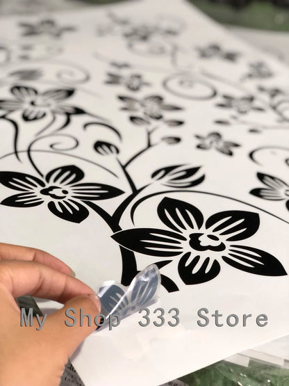 Hot DIY Wall Art Decal Decoration Fashion Romantic Flower Wall Sticker/ Wall Stickers Home Decor 3D Wallpaper Free Shipping