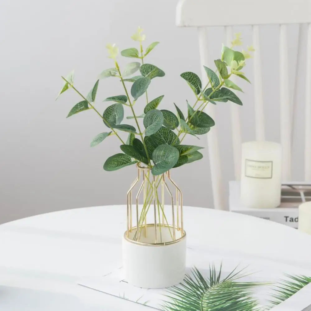 Artificial Eucalyptus Leave Indoor Home Furnishing Room Fake Plant Vase Decorations Outdoor Valentine'sWedding Photography Props