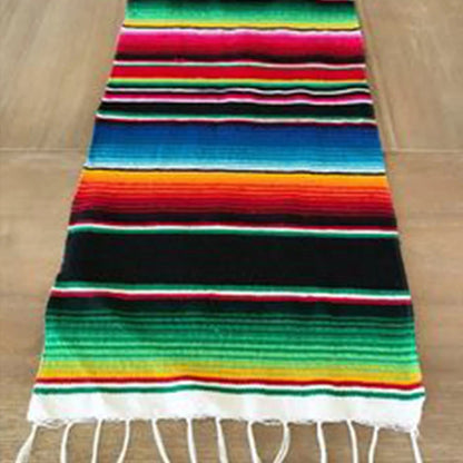 Boho Table Flag Ethnic Style Beach Blanket Beach Towel Mexican Style Blankets Picnic Blanket Handmade Striped Tassels Throw Rug