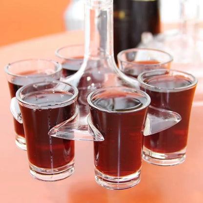 Party Bar Drinking Tool Drink Beer Liquor Dispenser 6 Whisky Beverage Dispenser and Holder Wine Glass Party Pour Wine Artifact