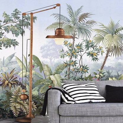 Custom 3D Wallpaper European Style Hand Painted Rain forest Banana Coconut Tree Mural Living Room Entrance Background Photo Wall