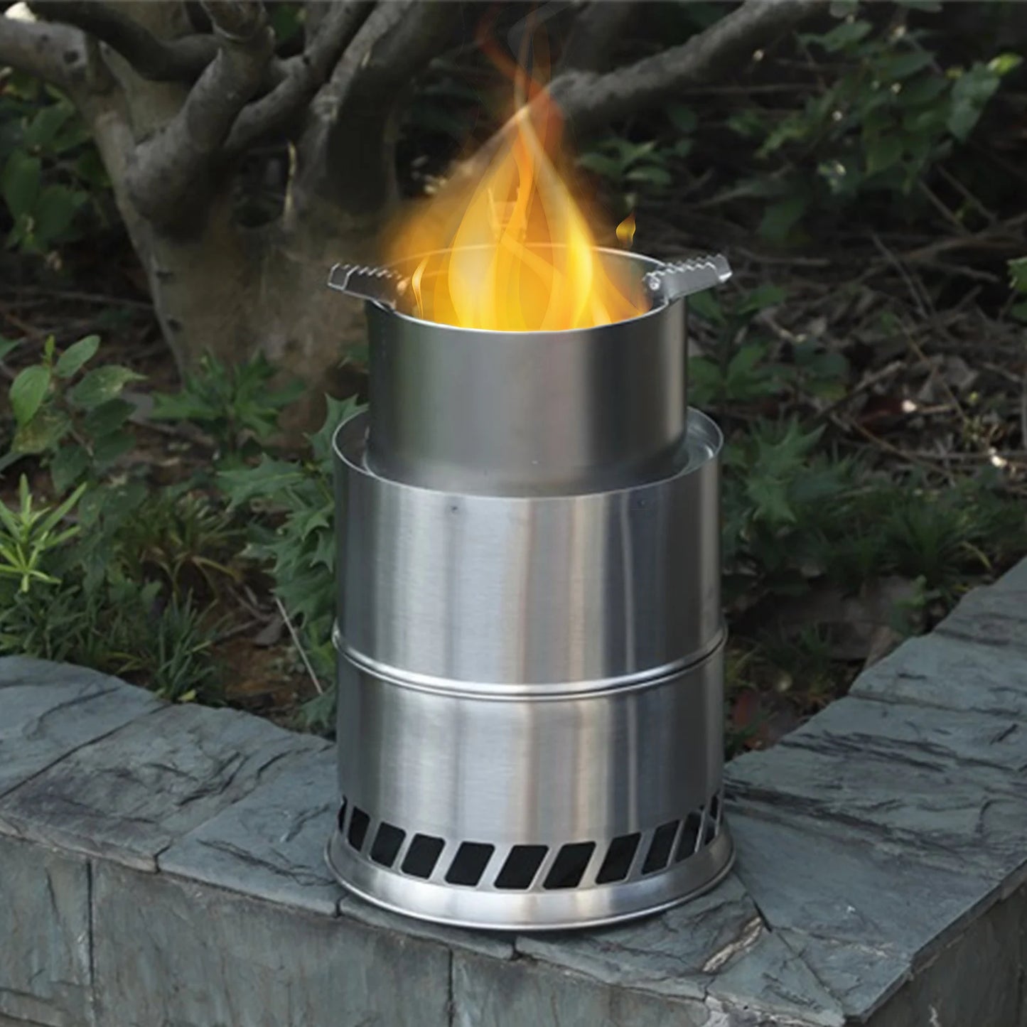 Stainless Steel Outdoor Camping Stove Portable Winter Heating Stove Practical Outdoor Bonfire Fire Pit Wooden Stove
