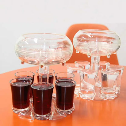 Party Bar Drinking Tool Drink Beer Liquor Dispenser 6 Whisky Beverage Dispenser and Holder Wine Glass Party Pour Wine Artifact