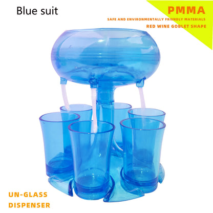 Party Bar Drinking Tool Drink Beer Liquor Dispenser 6 Whisky Beverage Dispenser and Holder Wine Glass Party Pour Wine Artifact