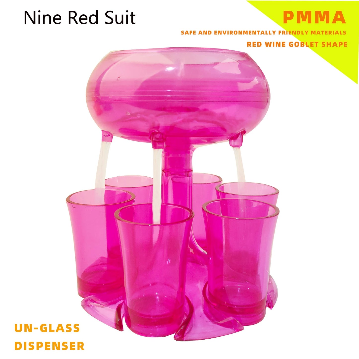 Party Bar Drinking Tool Drink Beer Liquor Dispenser 6 Whisky Beverage Dispenser and Holder Wine Glass Party Pour Wine Artifact