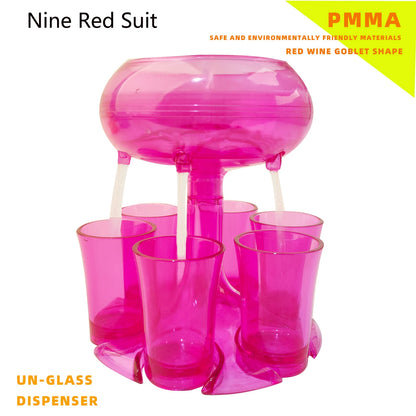 Party Bar Drinking Tool Drink Beer Liquor Dispenser 6 Whisky Beverage Dispenser and Holder Wine Glass Party Pour Wine Artifact