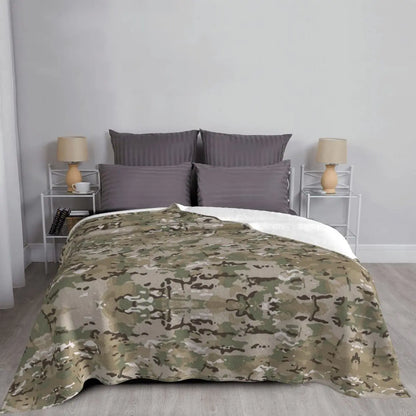 Multicam Knitted Blankets Camouflage Military Flannel Throw Blanket Bed Sofa Decoration Lightweight Bedspreads