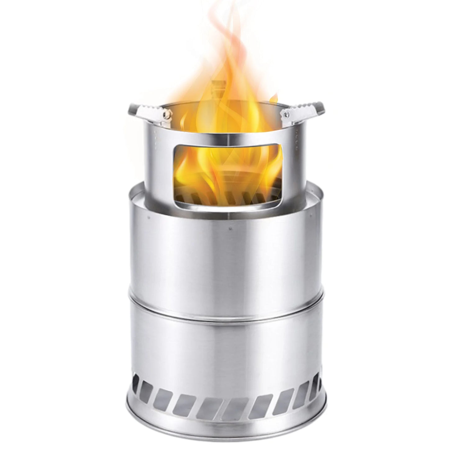 Stainless Steel Outdoor Camping Stove Portable Winter Heating Stove Practical Outdoor Bonfire Fire Pit Wooden Stove