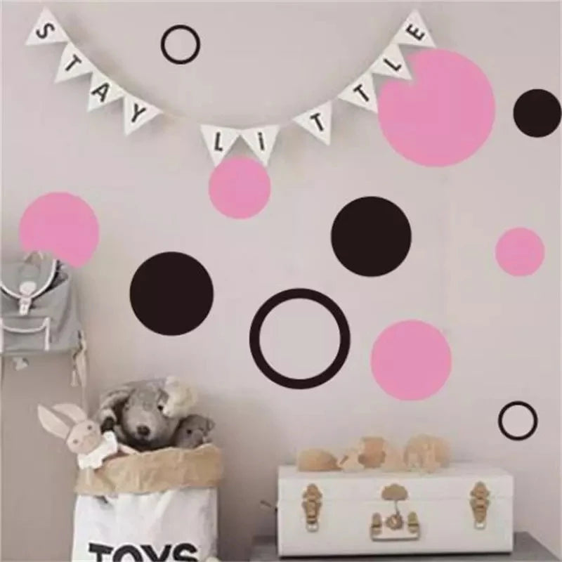 Polka Circle Diy Wall Stickers Home Decoration Peel & Stick Vinyl Mural Kids Room Bathroom Kitchen Living Room Art Wallpaper