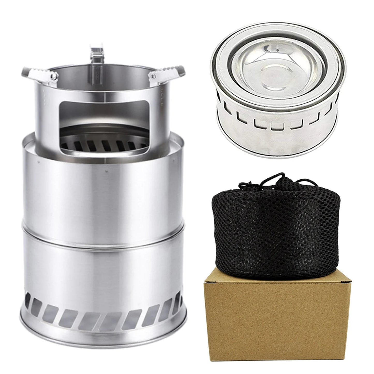 Stainless Steel Outdoor Camping Stove Portable Winter Heating Stove Practical Outdoor Bonfire Fire Pit Wooden Stove