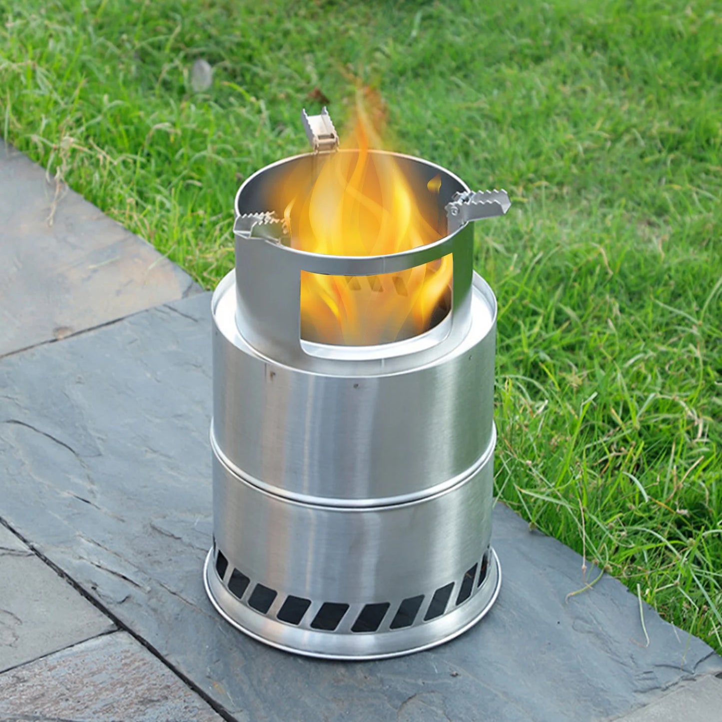 Stainless Steel Outdoor Camping Stove Portable Winter Heating Stove Practical Outdoor Bonfire Fire Pit Wooden Stove