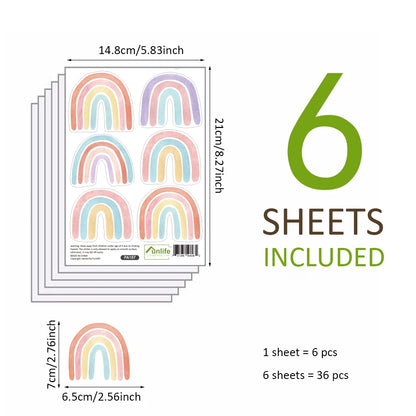Rainbow Wallpaper On The Wall Stickers For Children's Room Ornaments Baby Room Stencils For Walls For Vinyls Decorative
