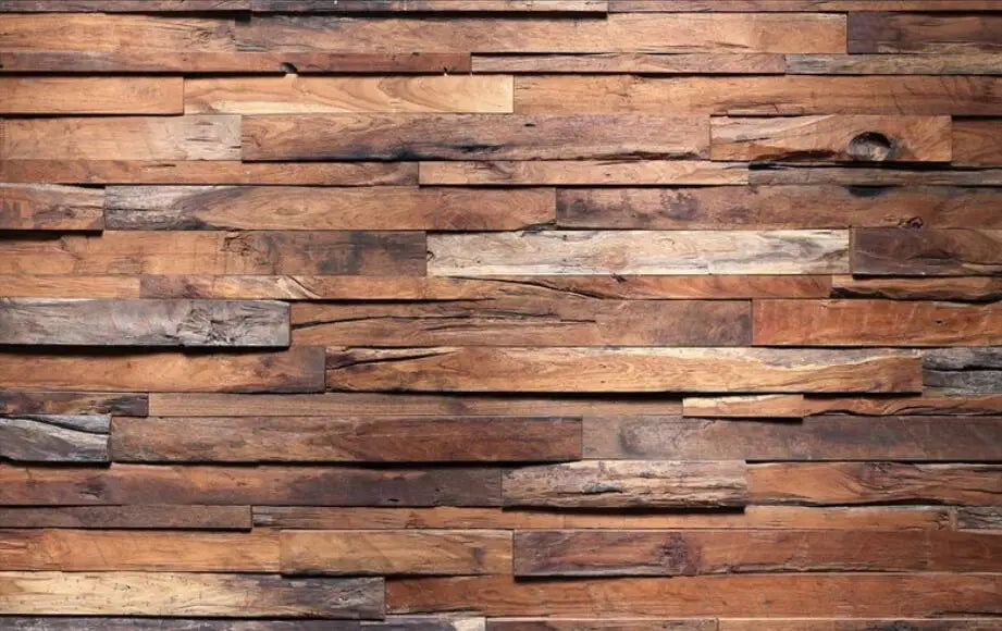 Custom wall paper 3D mural dark retro nostalgic wood stripe background wall photo living room bedroom TV background wallpaper