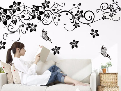 Hot DIY Wall Art Decal Decoration Fashion Romantic Flower Wall Sticker/ Wall Stickers Home Decor 3D Wallpaper Free Shipping