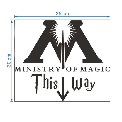 Bathroom Toilet Wall Stickers MINISTRY OF MAGIC THIS WAY Washroom Art Mural Home Decor Waterproof Wallpaper Vinyl Wall Decals