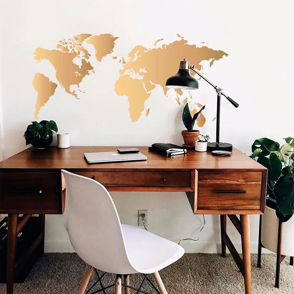 2021 New World Map wall sticker For Office Decoration living room Bedroom vinyl Decor Wallpaper PVC removeable Wall decal G34