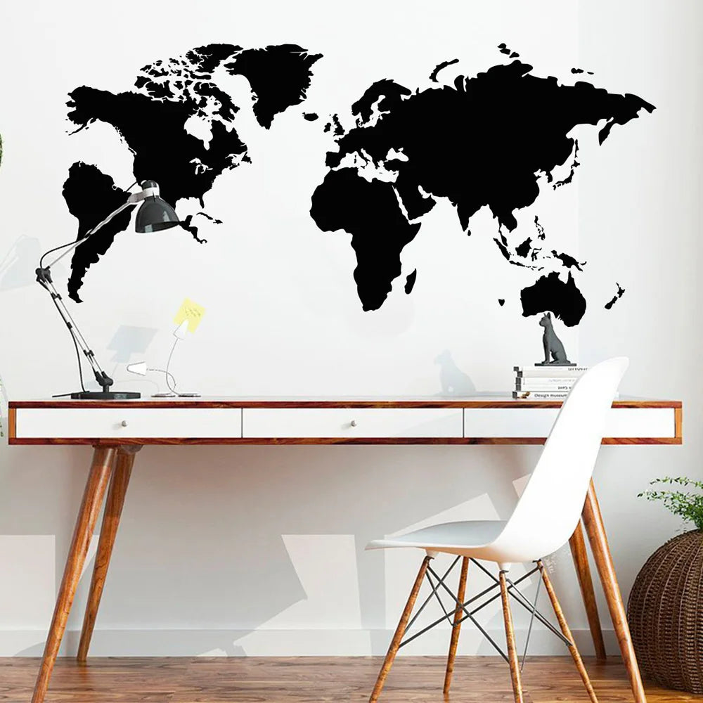 2021 New World Map wall sticker For Office Decoration living room Bedroom vinyl Decor Wallpaper PVC removeable Wall decal G34