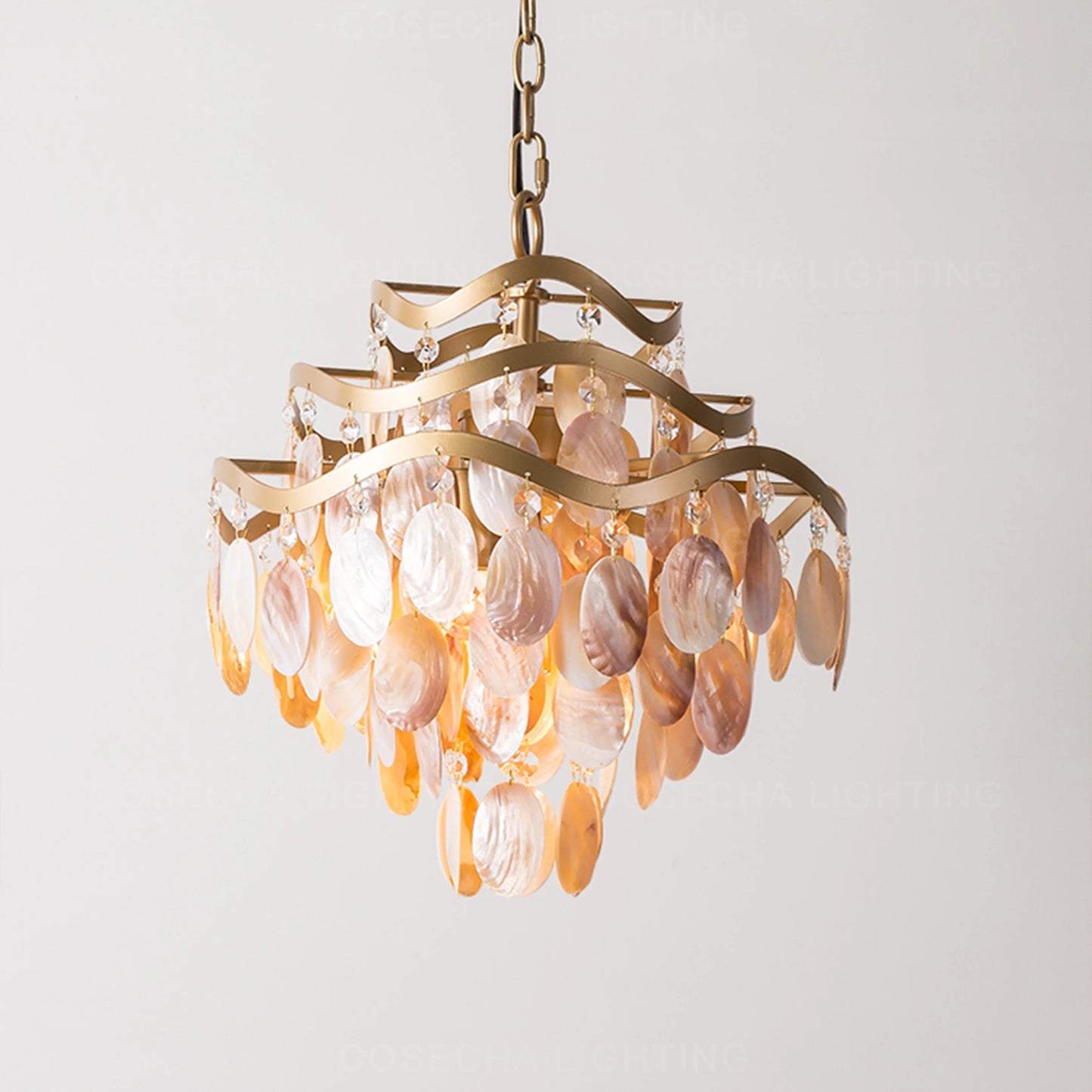 Living room shell Chandelier loft hanging light in chilren's room gold kitchen decorative chandelier for bedroom hanging lamps