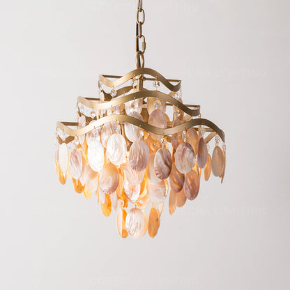 Living room shell Chandelier loft hanging light in chilren's room gold kitchen decorative chandelier for bedroom hanging lamps