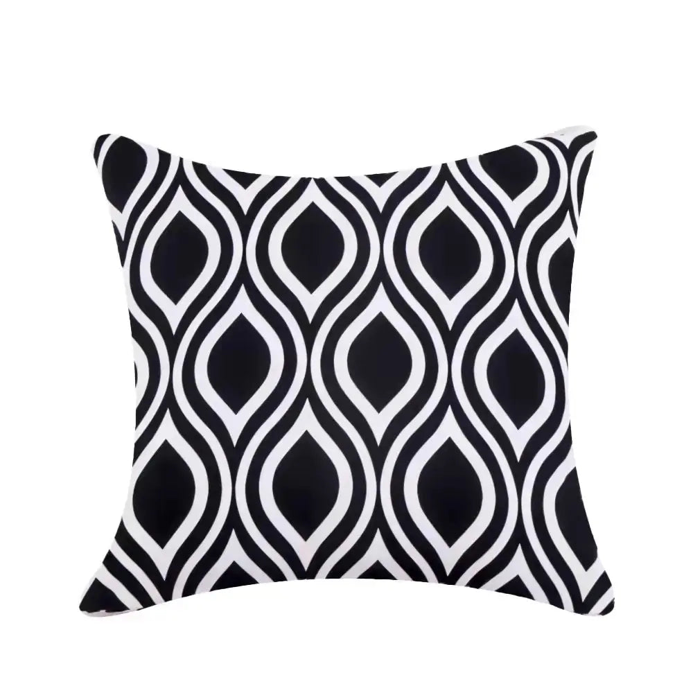 Geometric Outdoor Throw Pillow Covers Decorative Twill Waterproof Cushion Cover Modern Home Pillow Case for Sofa Patio Garden