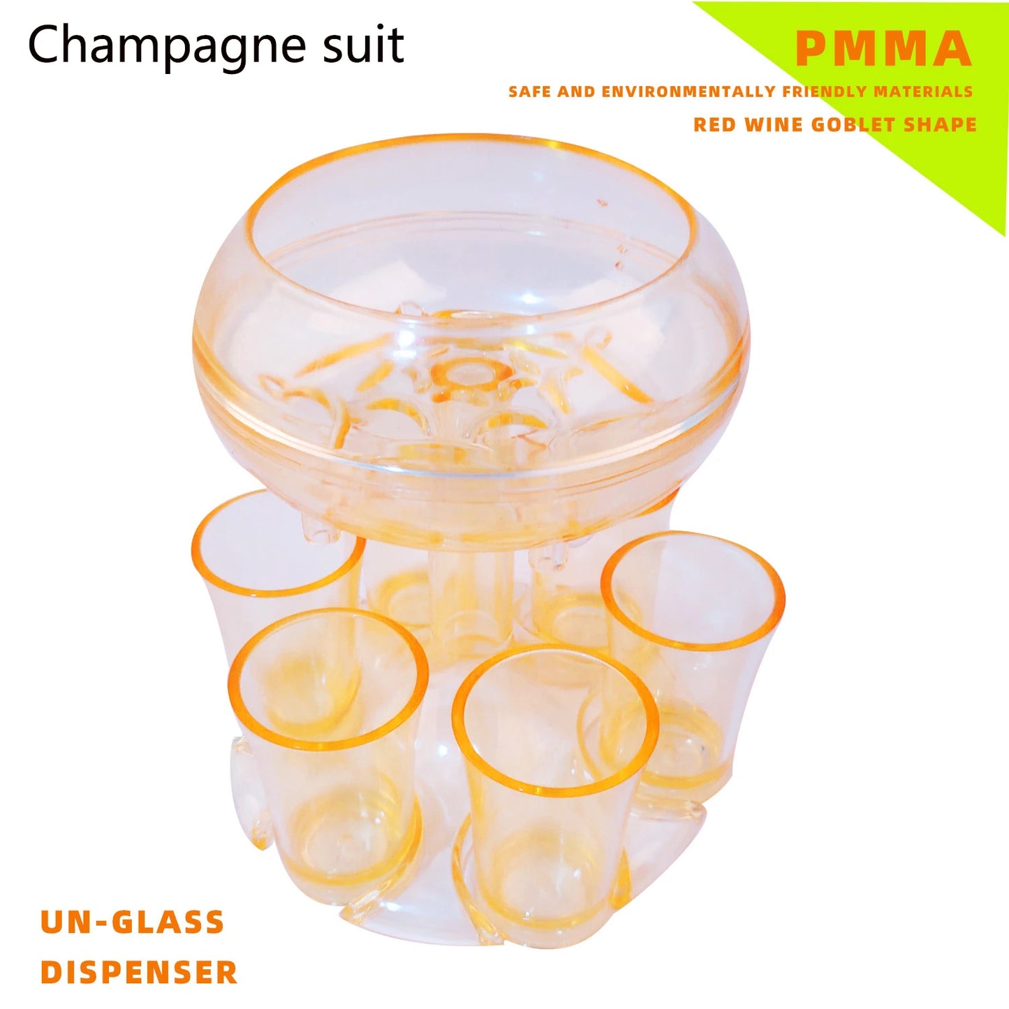 Party Bar Drinking Tool Drink Beer Liquor Dispenser 6 Whisky Beverage Dispenser and Holder Wine Glass Party Pour Wine Artifact