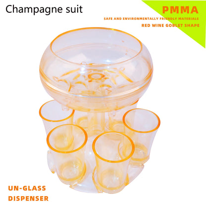 Party Bar Drinking Tool Drink Beer Liquor Dispenser 6 Whisky Beverage Dispenser and Holder Wine Glass Party Pour Wine Artifact
