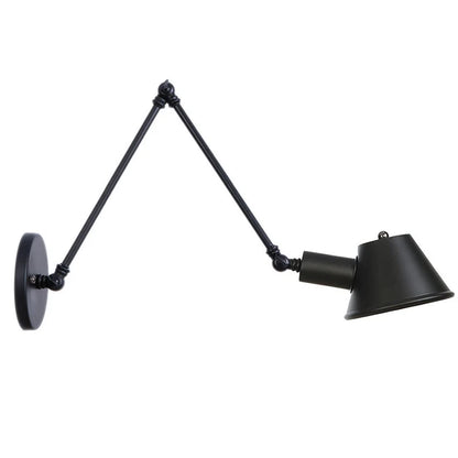 Black Rustic Vintage Swimming Arm Wall Lamp Retro Long Reading Lights on the Wall Adjustable Iron Applique Murale Luminaire Home