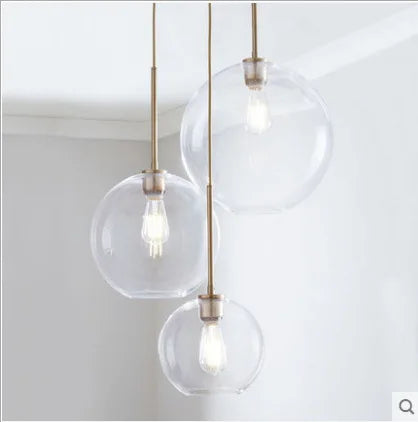 Modern Nordic living room bedroom bedside bar dining room glass Hanging lamp light luxury glass ball pendant lamp